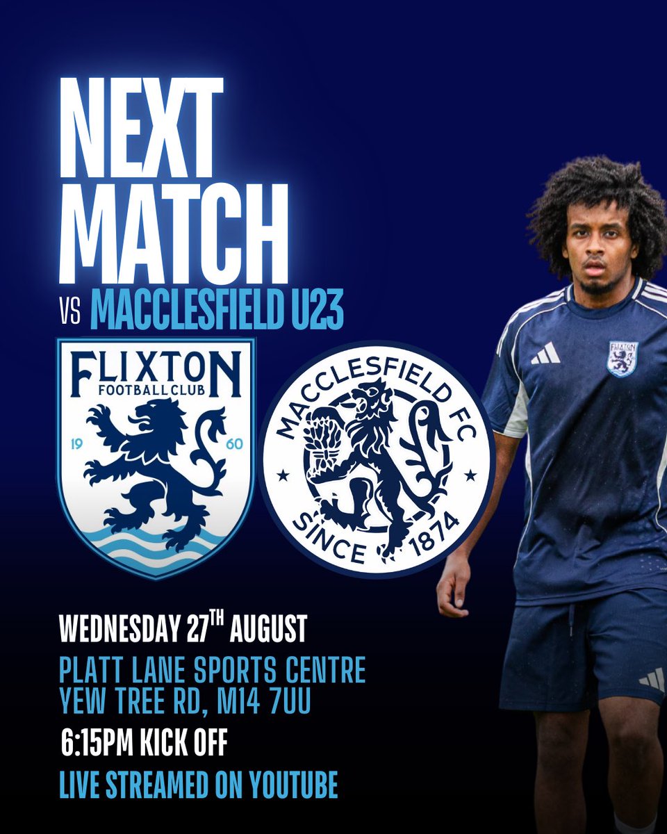 Flixton FC Official (@flixtonfcx) on Twitter photo We take on <a href="/thesilkmen/">Macclesfield FC (C)</a> U23s this Wednesday
You don’t want to miss this one 💫⚽️
📺 FREE livestream on our YouTube channel
youtube.com/@flixtonfootba…
#UpTheLions🦁 We take on <a href="/thesilkmen/">Macclesfield FC (C)</a> U23s this Wednesday
You don’t want to miss this one 💫⚽️
📺 FREE livestream on our YouTube channel
youtube.com/@flixtonfootba…
#UpTheLions🦁