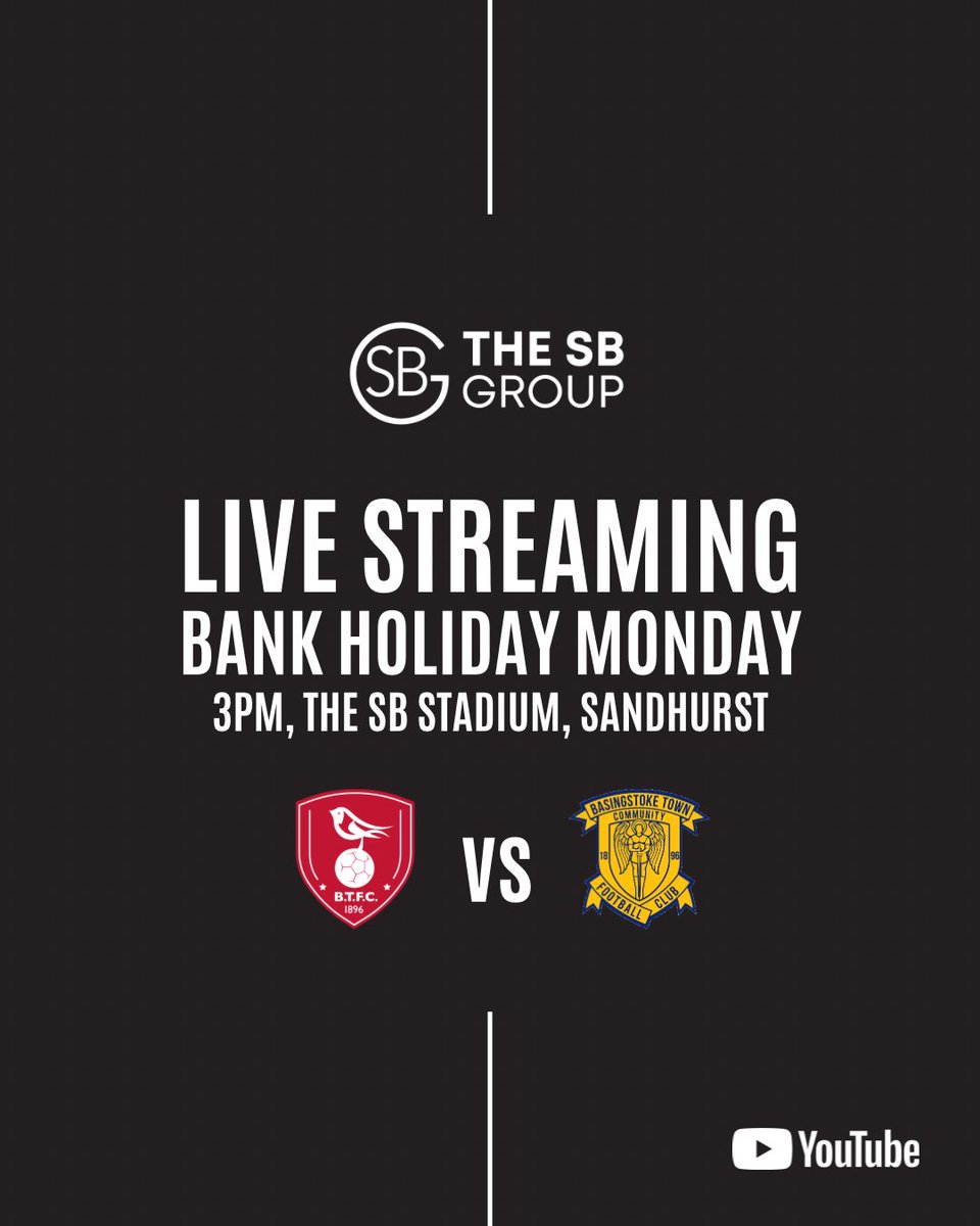 Bracknell Town FC (@bracknelltownfc) on Twitter photo Yes, oh yes …
Today’s game will be live streamed! With guest commentator <a href="/sstockdale9/">Scott Stockdale</a> 👏🏼
youtube.com/live/roonSeYed… Yes, oh yes …
Today’s game will be live streamed! With guest commentator <a href="/sstockdale9/">Scott Stockdale</a> 👏🏼
youtube.com/live/roonSeYed…