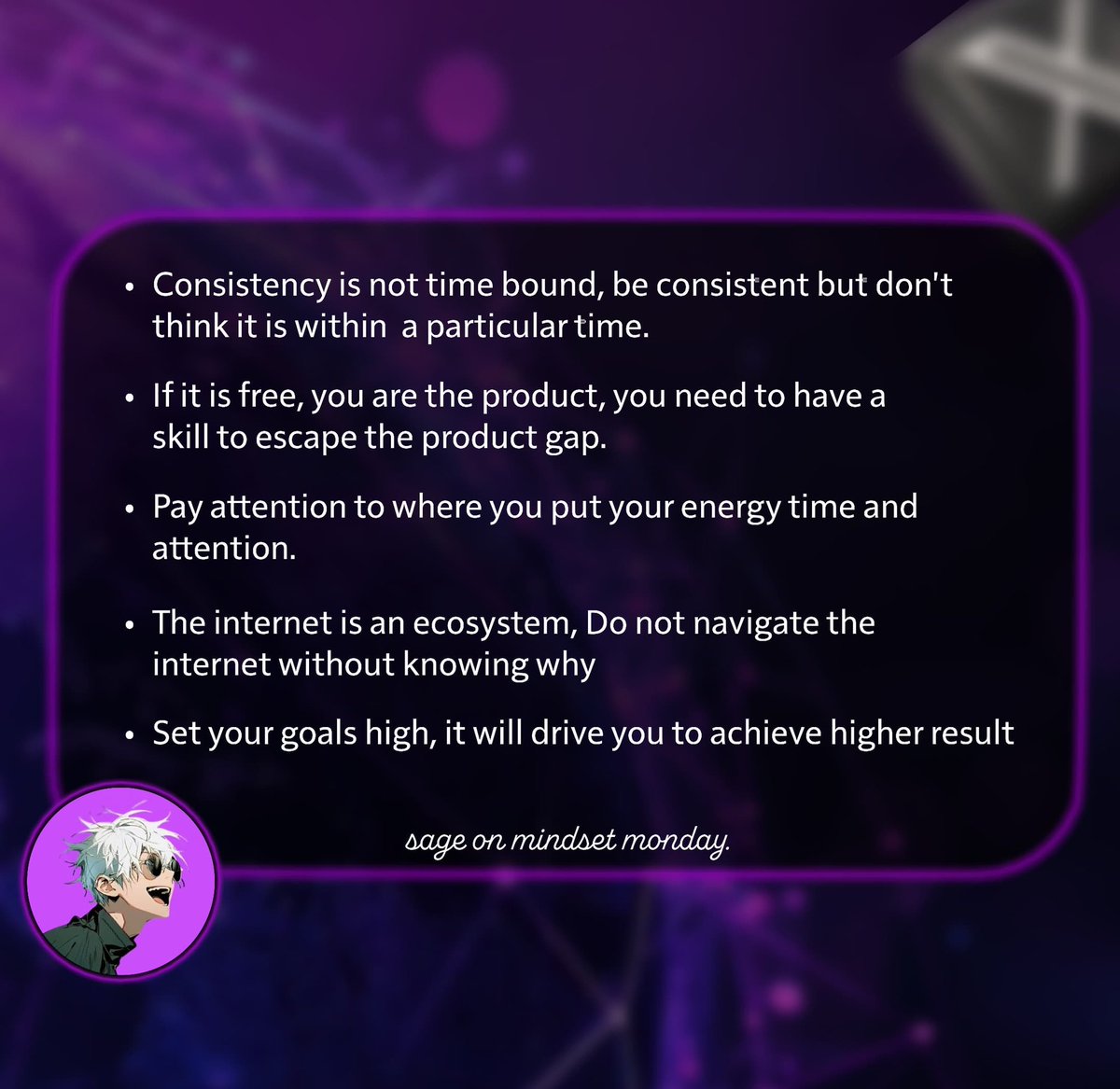 Thank you <a href="/sagenarrative/">sαge | 🛍️</a> for that impactful Mindset Monday session.

Truly grateful for the wisdom you shared 

Your words remind us that:
