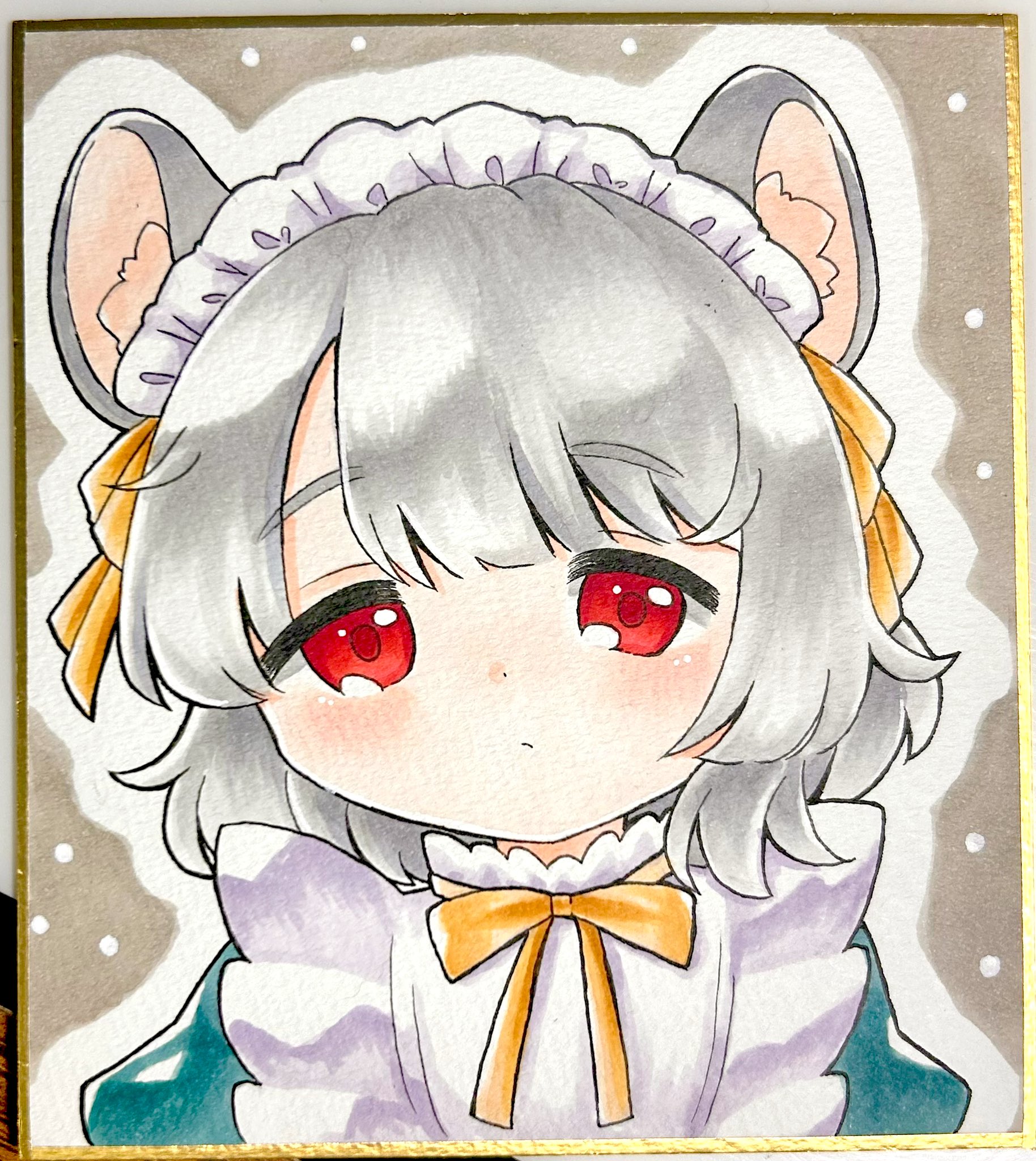 直筆色紙　東方　ナズーリン　HAPPYCLOVER Yahoo!オークション -「東方 ナズーリン」(手描きイラスト) の