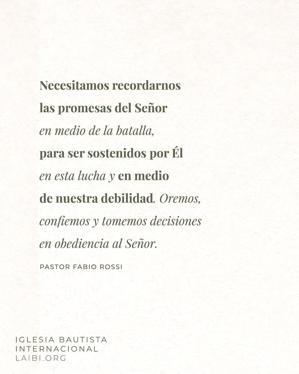 «La santificación no es un proceso rápido, pero si nuestros corazones se dirigen a Cristo, incluso esas pequeñas victorias diarias son señales de que Dios está obrando en nosotros». – Pastor Fabio Rossi

Tomado de la primera sesión de la serie de enseñanzas titulada «Sexo, dinero