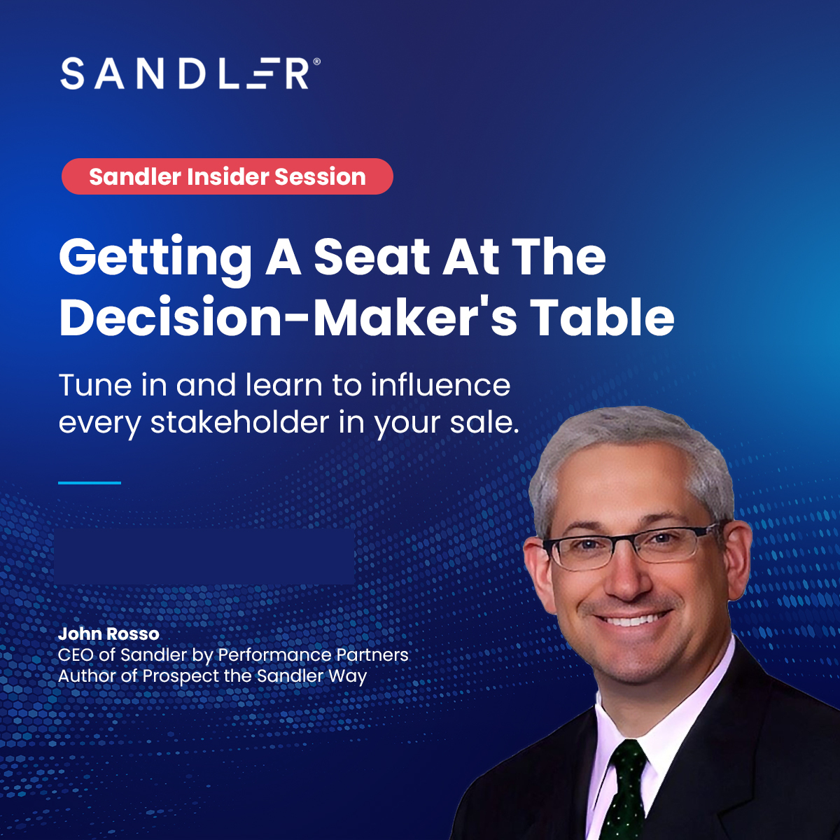 Behind every complex sale is a buyer's team to convince. 🤝🤝🤝 Employ award-winning Sandler trainer John Rosso's strategies to engage and influence every stakeholder.

Register for this webinar here 👉 info.sandler.com/sandler-inside…

#webinar #Sandler #SalesTraining #SalesSuccess