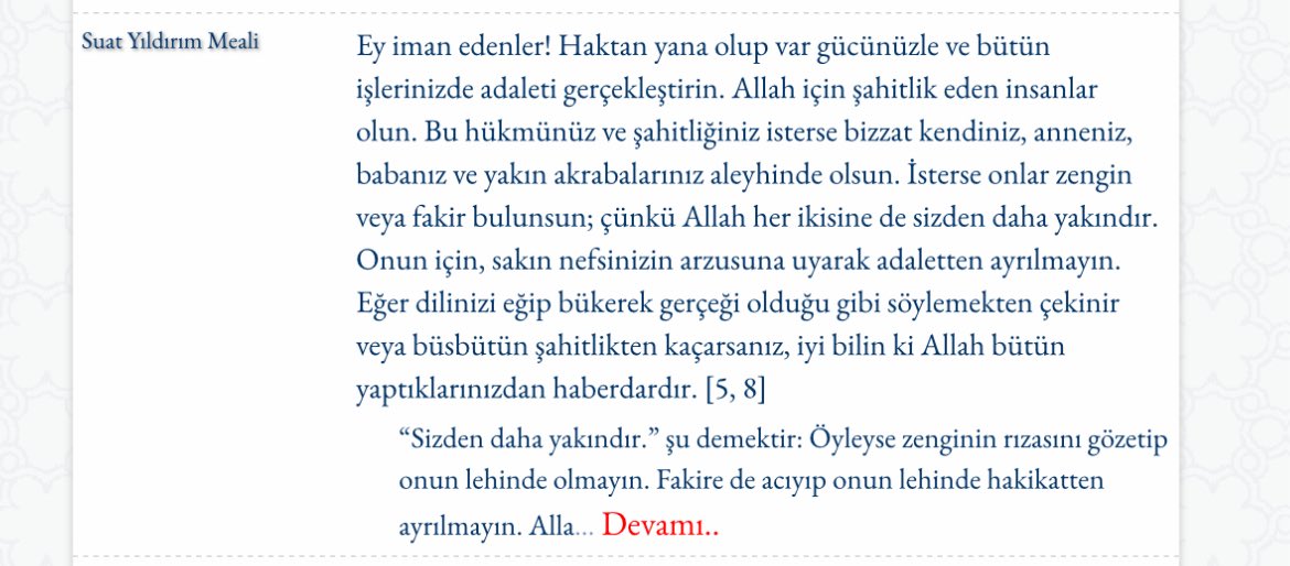 Kuran’ın en güzel ama uygulamada unutulmuş ayetlerinden Nisa Suresi 135