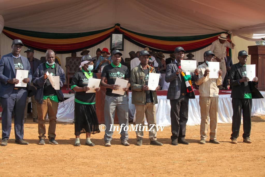 We all agree that Zimbabwe was punished and sanctioned for repossessing its ancestral LAND..

Well, the process is now at a new higher level as beneficiaries of the LAND Reform Programme are today being given title deeds for enhanced production in their farms..

The LAND tenure