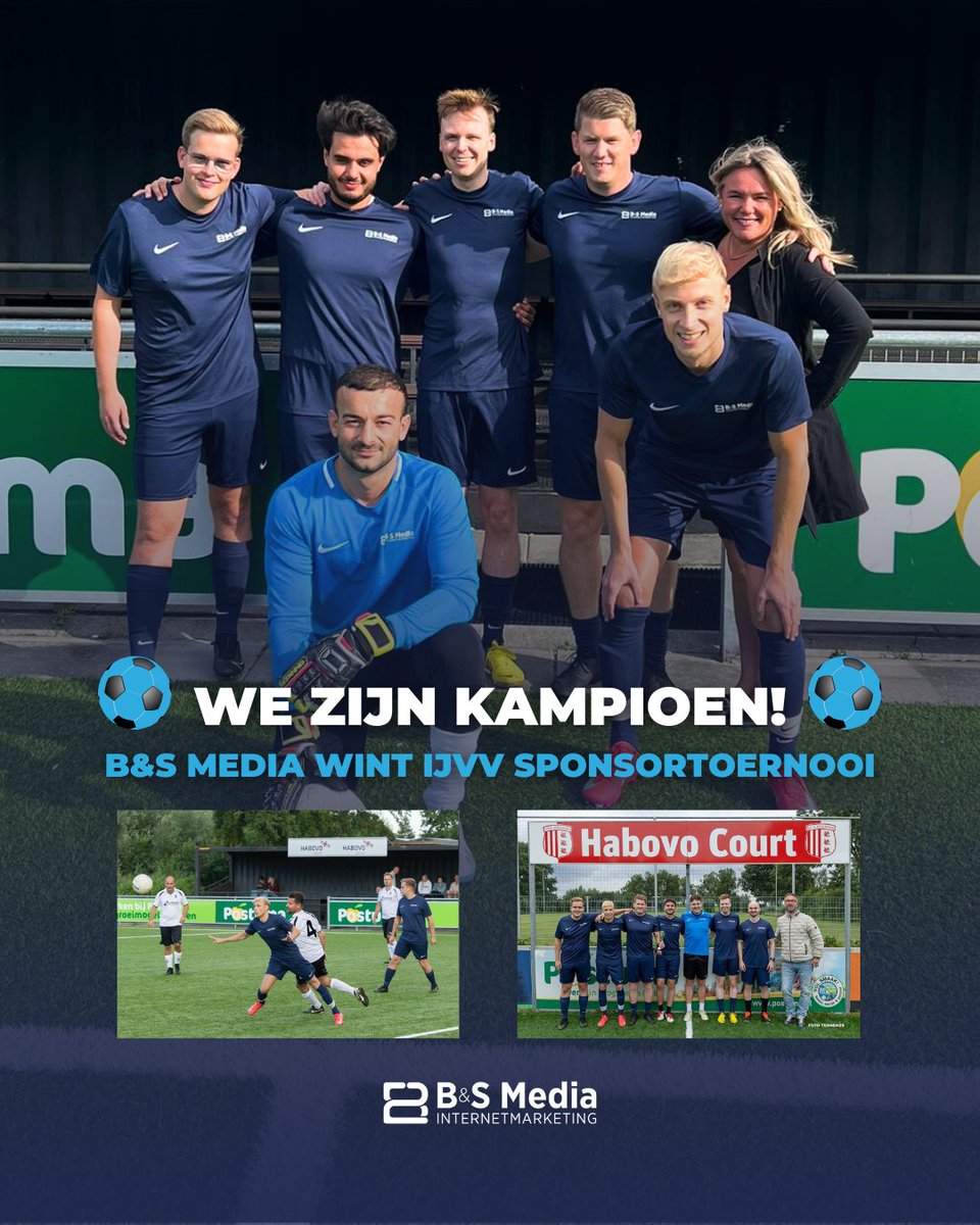 Dat was nog eens een mooie aftrap voor het weekend: het HABOVO sponsortoernooi bij <a href="/ijvvdenuithoek/">IJVV IJsselmuiden</a> in IJsselmuiden. Het gaat natuurlijk om de sport, het contact met de club en andere sponsoren, maar: we zijn kampioen! Het B&amp;S Media voetbalteam werd eerste in de poule op donderdag