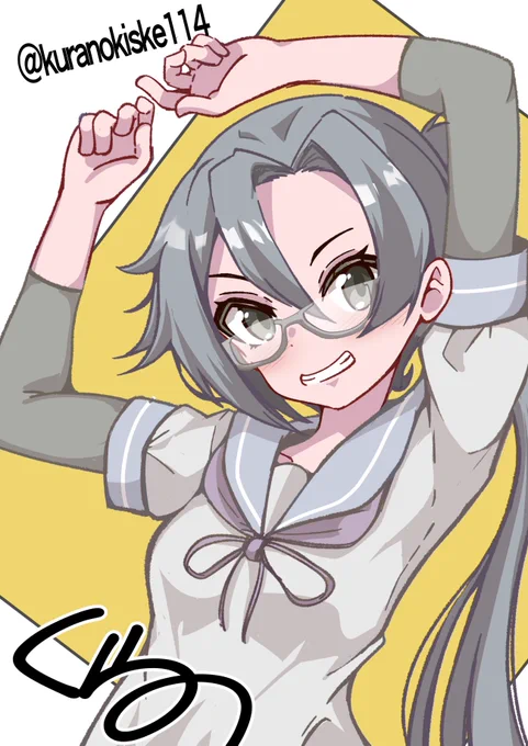 PTは任せたぞ天霧 +20minくらいです #艦これ版深夜の真剣お絵描き60分一本勝負 #艦これ版真剣お絵描き60分一本勝負_20250825