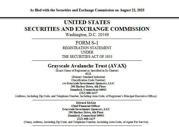 Bit_Montie's tweet image. #Grayscale files S-1 for #Avalanche $AVAX ETF.