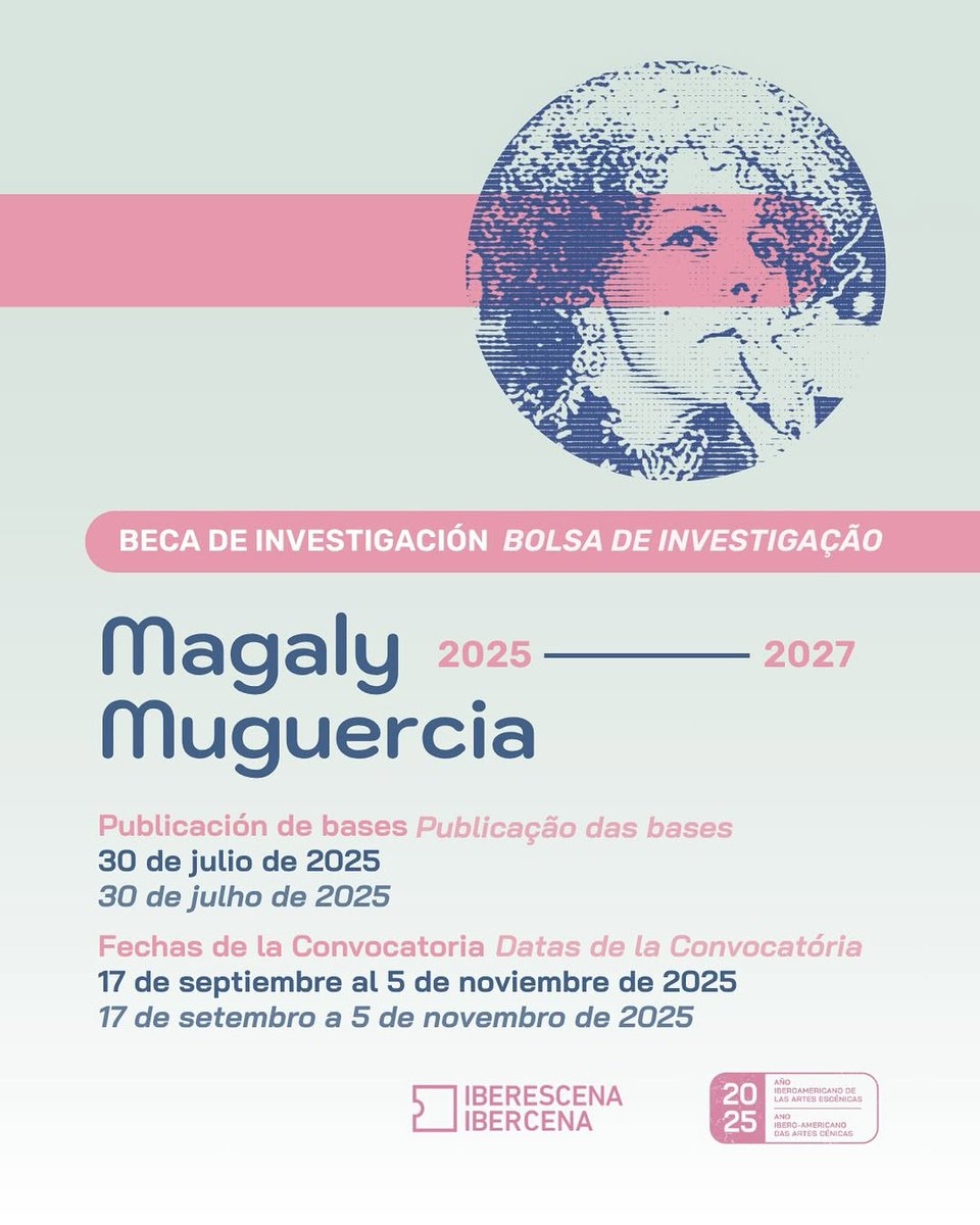 ¡Oportunidad para investigadores de artes escénicas! 🎭📚
@IBERESCENA lanza la 2ª edición de la Beca de Investigación Magaly Muguercia. Apoya dos proyectos con 7.500€ cada uno.
🗓️ Del 17 septiembre a 5 noviembre
🔗 Bases: iberescena.org/beca/investiga…
¡Postúlate! <a href="/CooperacionESP/">Cooperación Española</a>