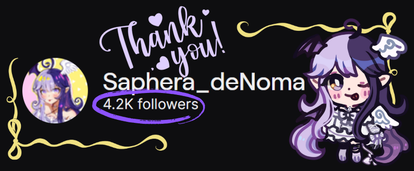I'm currently on a mini-hiatus due to moving arc, but thank you so much for over 4k on Twitch!! 💜 More fun things will be happening soon, especially during my birth month in October! :D