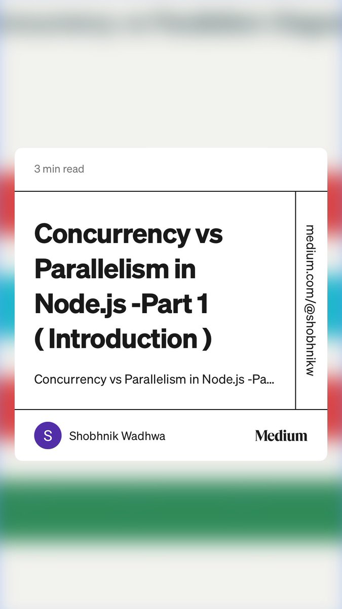 Here is my second blog and 1st of the series about node js internals, do give it a read if u want to know how it works internally.  medium.com/@shobhnikw/con…