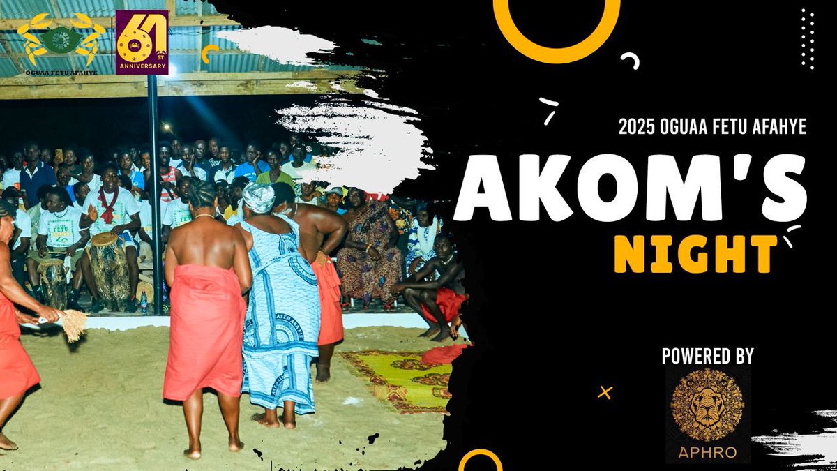 fetuafahye's tweet photo. In exactly 6 days from now , we will be catching our breath from the wild energy of Akwaaba Carnival  and getting ready for Akoms Night, a spiritual and cultural highlight of the Oguaa Fetu Afahye festival.

#FetuAfahye2025 #afahyegobee #capecoast #CultureUnleashed https://t.co/FRJV3mD3io