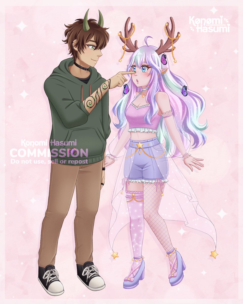 Vgen comm for <a href="/Zedrimm/">zed</a> 💚✨

I’ve been away due to personal reasons, but I’m slowly making my return! 🫶 I had such a lovely time working on this piece and I’m really grateful for Zed's patience and kindness 💕 

Can’t wait to share more art soon! 🥰

#VGenComms #art