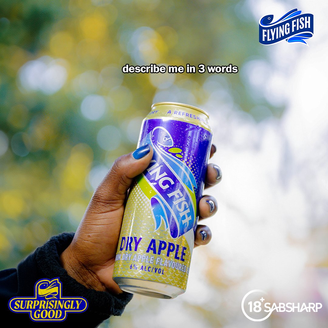 FlyingFishSA's tweet image. We love a Dry Apple on a #DryDay, but how much do you? Today, we want to see just how much. ​

QT using #DryDay &amp;amp; 3 words to describe the crisp refreshing flavour. You might find it in your DMs.. 😉