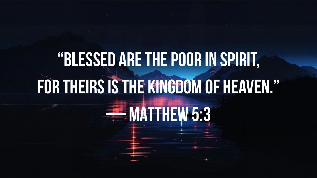 PJWACF's tweet image. 🙏 To be “poor in spirit” is to let go of pride and trust fully in God. In that humility, His Kingdom and peace overflow into our lives.

#Matthew5v3, #KingdomOfGod, #JesusTeachings, #ChristianSermon, #LivingForChrist, #BornAgain, #SpiritualGrowth, #Discipleship, #ChristianFaith