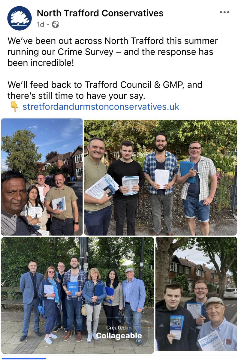 Our crime survey is getting a huge response from concerned residents all feedback will go to GMP &amp; Trafford Council. Meanwhile, Labour’s Deputy Leader Liz Patel dismissed your concerns as “data harvesting.” Says it all, doesn’t it? Have your say👇#Trafford
stretfordandurmstonconservatives.uk/campaigns/loca…