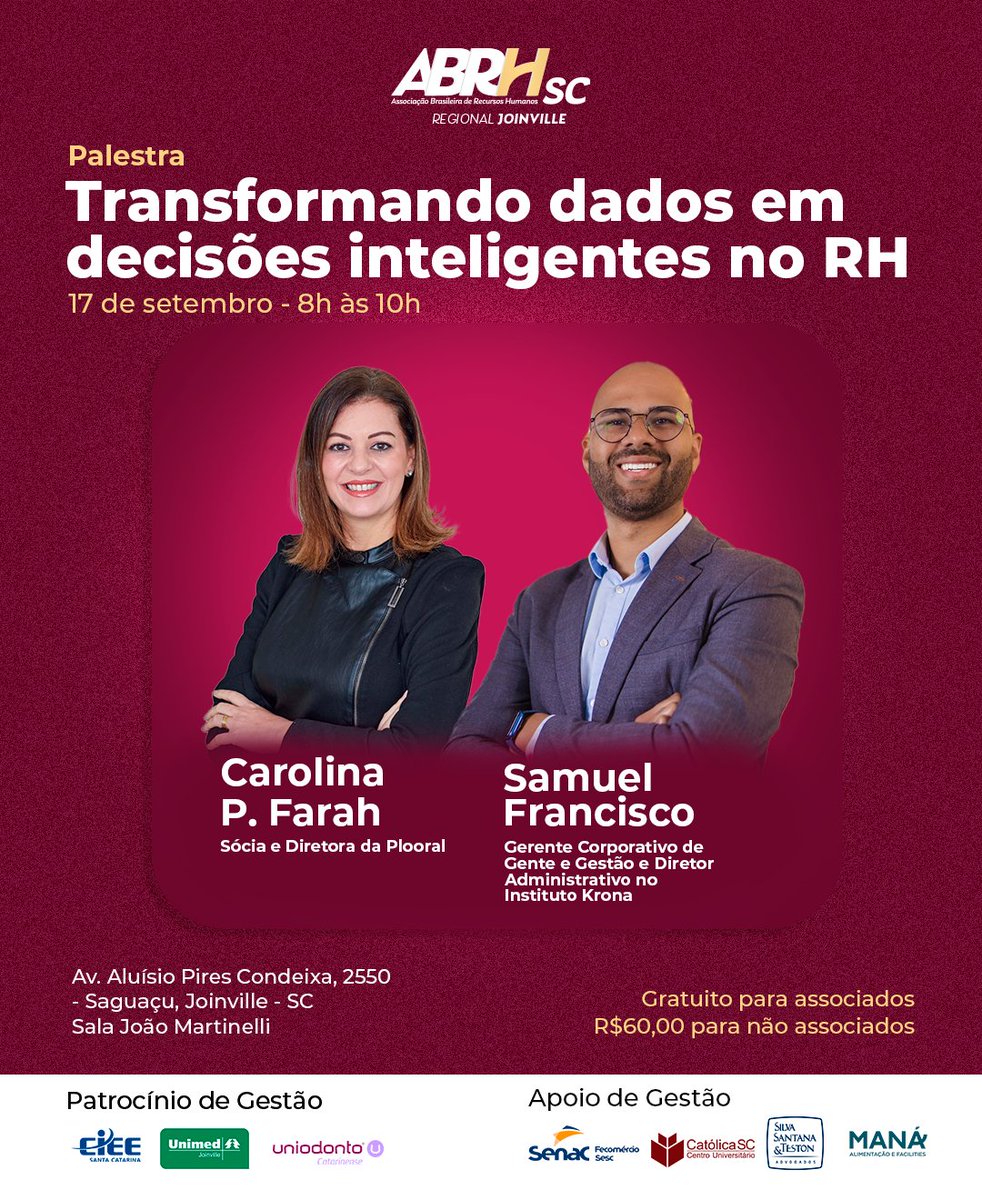 Link de inscrição: app.higestor.com.br/inscricao/1558…