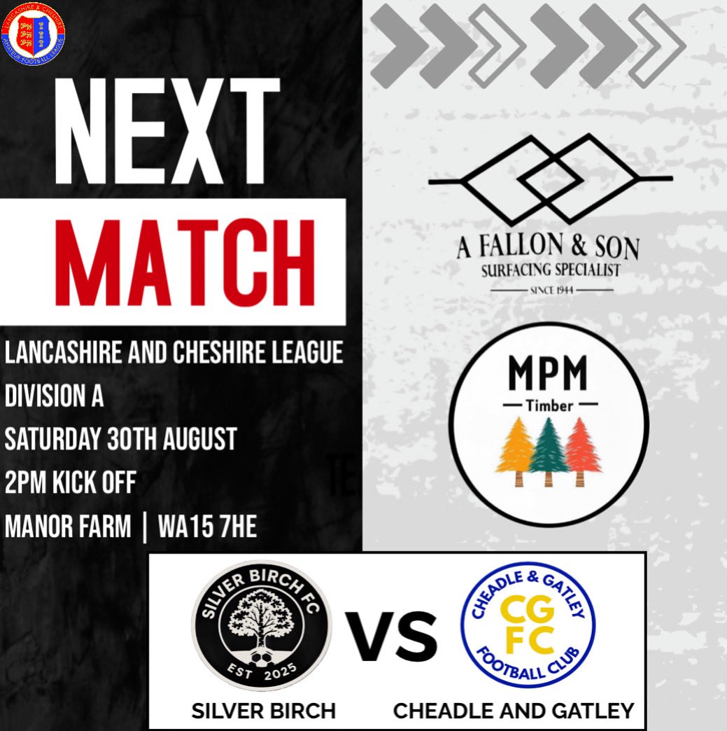 NEXT UP ‼️

The Birch are in league action for the first ever time this Saturday with a trip to Cheadle &amp; Gatley🙌

#UpTheBirch