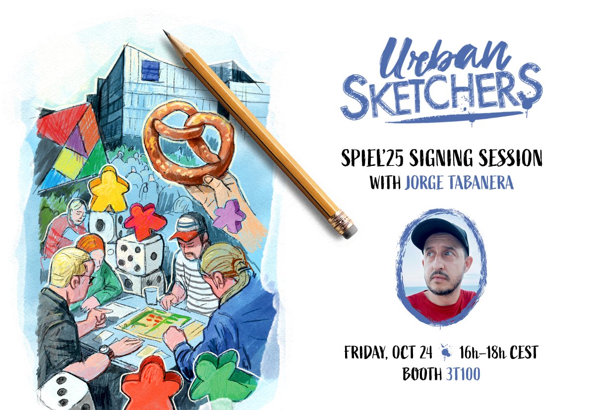 ¡Ojito! <a href="/gatotonto/">Jorge Tabanera Redondo</a> - autor e ilustrador de #UrbanSketchers - estará con nosotros en <a href="/SPIEL_Messe/">SPIEL@Essen - #SPIEL24</a> 🇩🇪 #SPIEL25

Aprovechando, organizamos una sesión especial de firmas en nuestro stand:
🗓 Viernes 24 de Octubre
🕓 De 16:00 a 18:00 (hora CEST)

¡Nos vemos allí! ✍🏻