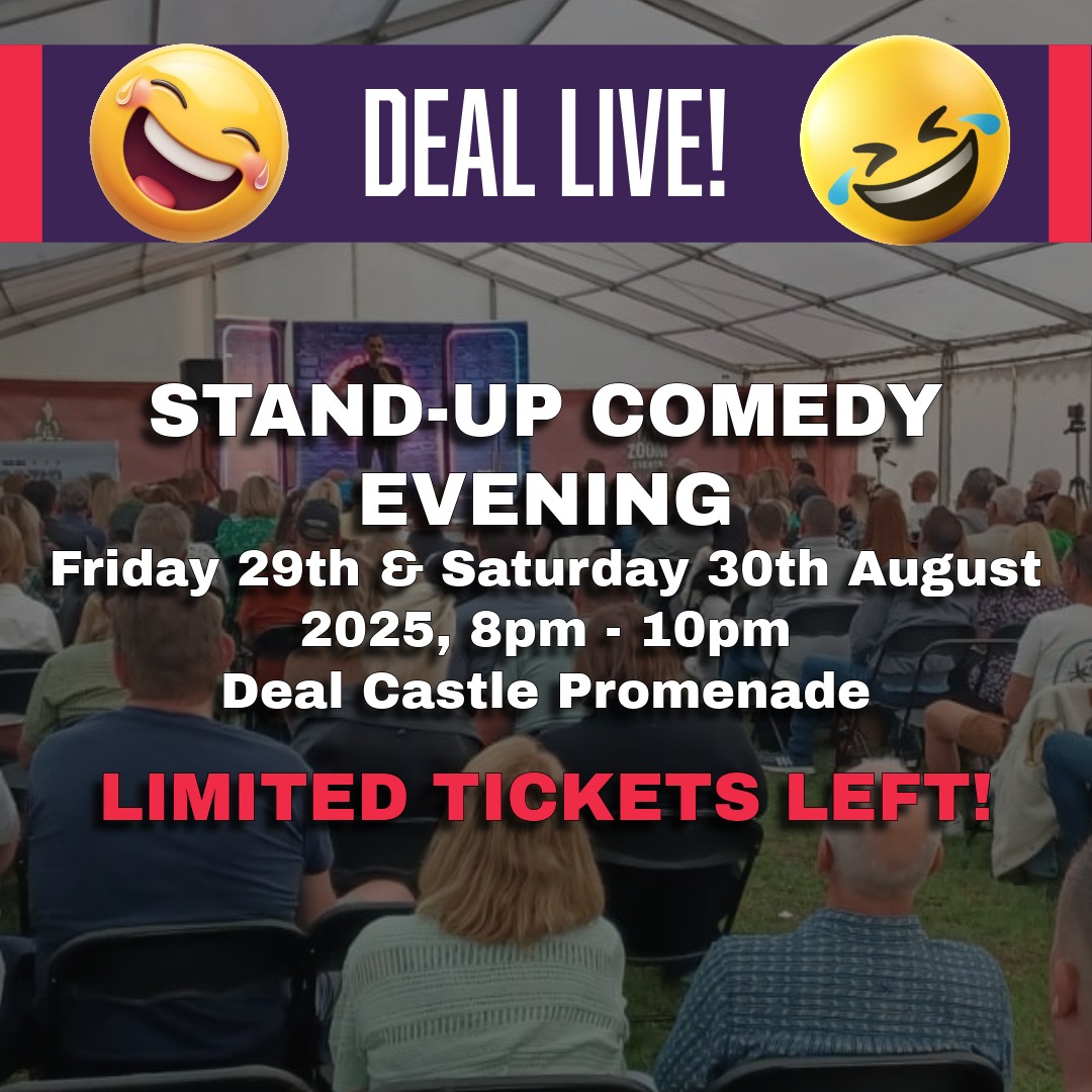 Don't miss #DealLive stand-up comedy evenings. Over 18s only and back for two nights only! Accompanying the free to enter Deal Food &amp; Drink Festival - please visit our website for info bit.ly/deal-live-augu… <a href="/Deal_Web/">DealWeb</a> <a href="/CommunityAd/">CommunityAd Ltd</a>