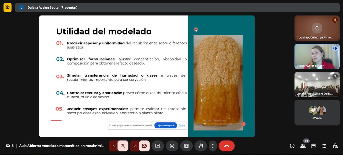 📚✨ Estudiantes de Ing. en Alimentos participaron del Aula Abierta: Modelado Matemático en Recubrimientos Alimenticios, con la disertación de la Ing. Daiana Ayelen Beuter.

🔗 Más detalles: facyt.uni.edu.py/15395

#FaCyTUNI #IngenieríaEnAlimentos #AulaAbierta
