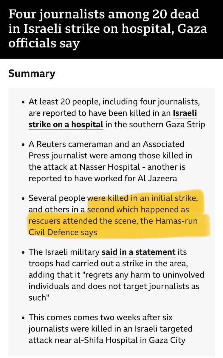 BashP5's tweet image. This is the depravity of the regime that is #israel bomb a hospital in #Gaza then when rescuers reach the scene bomb it again. If this is not a #warcrime what is??? 
When will the Uk government sanction this terrorist state? #GazaGenocide