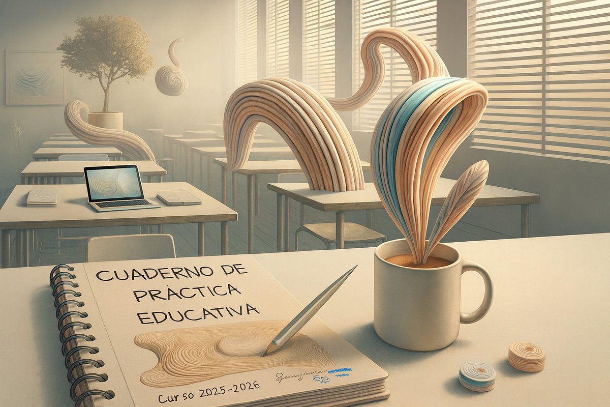 Lo prometido es deuda <a href="/pitabel/">Isabel</a> aquí está el #cuadernodeprácticaeducativa 2025-2026 obra de mi compi <a href="/espurna79/">Isa Gosalbez</a> y un servidor. Si ayuda a algún/a compi o inspira a hacerse el suyo propio, ya nos daremos por satisfechos.
#ideasparaclase #claustrovirtual 

En el hilo 🧵lo explicamos
