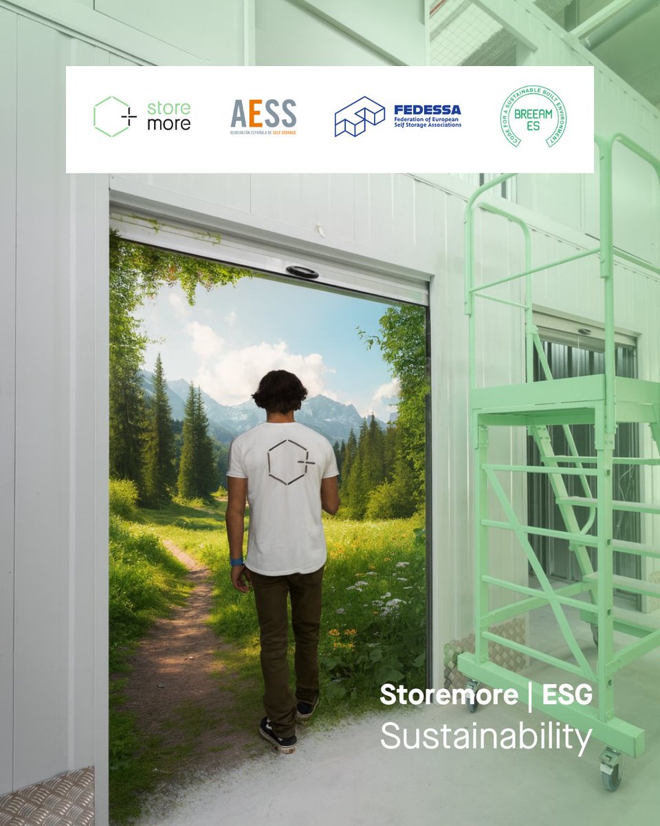 StoremoreES's tweet image. 🌍 Repetimos candidatura a los #FEDESSAAwards 2025 con el Sustainability Award. En Storemore la sostenibilidad es integral: centros BREEAM, placas solares, accesos digitales, cargadores eléctricos y compromiso real con la comunidad. ♻️
#TuTrasteroInteligente #StoremoreSpain