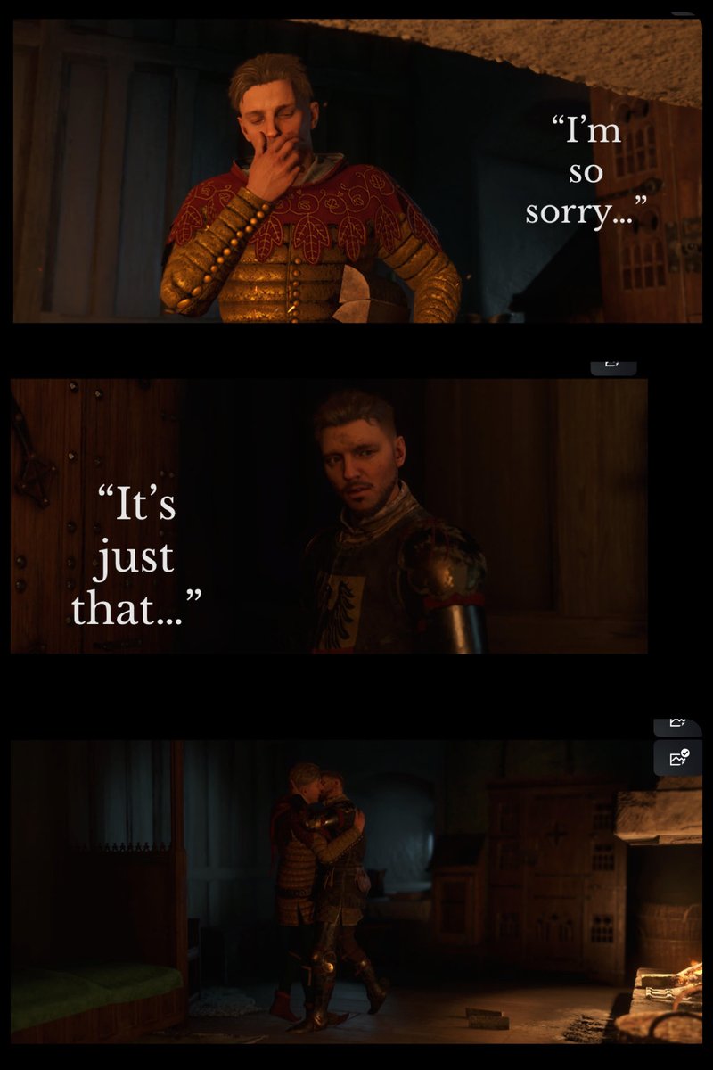 AKuzmjak1994's tweet photo. “I’m so…so sorry! It’s just that….” #gaming #hansry #lordhanscapon #lukedale #henryofskalitz #tommckay #kcd2 #kingdomcomedeliverance2 #kcd #kingdomcomedeliverance #ps5 #playstation #playstation5 #warhorsestudios #deepsilver #piccollage https://t.co/s0qPMwBmCK