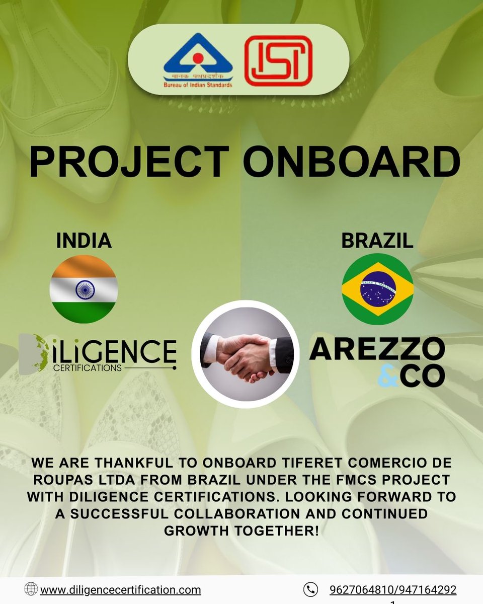 diligencecert's tweet image. We’re excited to announce that TIFERET COMERCIO DE ROUPAS LTDA (Brazil) is now successfully onboarded under the Foreign Manufacturers Certification Scheme (FMCS) 
#GlobalExcellence #FMCS #QualityCertification #InternationalCompliance #DiligenceCertifications #GlobalTrust