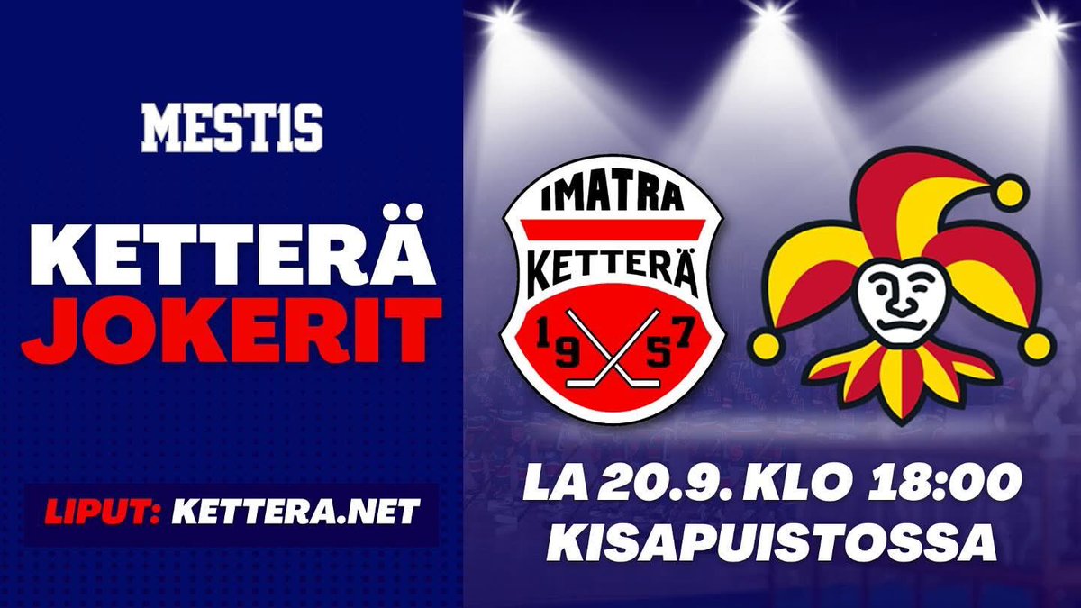 Ketterä - Jokerit lauantaina 20.9. Lappeenrannan Kisapuistossa!

#mestis #ketterä <a href="/jokerithc/">Helsingin Jokerit</a>