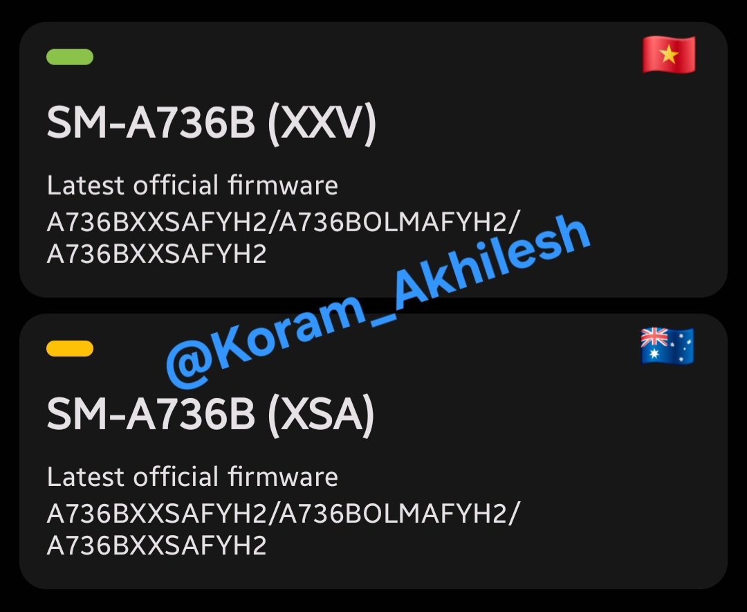 Koram_Akhilesh's tweet image. Attention Galaxy A73 users ❗

OneUI7 August security patch update for Galaxy A73 released in Vietnam 🇻🇳 &amp;amp; Australia 🇦🇺.

Build info:
A736BXXSAFYH2/A736BOLMAFYH2/A736BXXSAFYH2
#OneUI7 #GalaxyA73 #Samsung