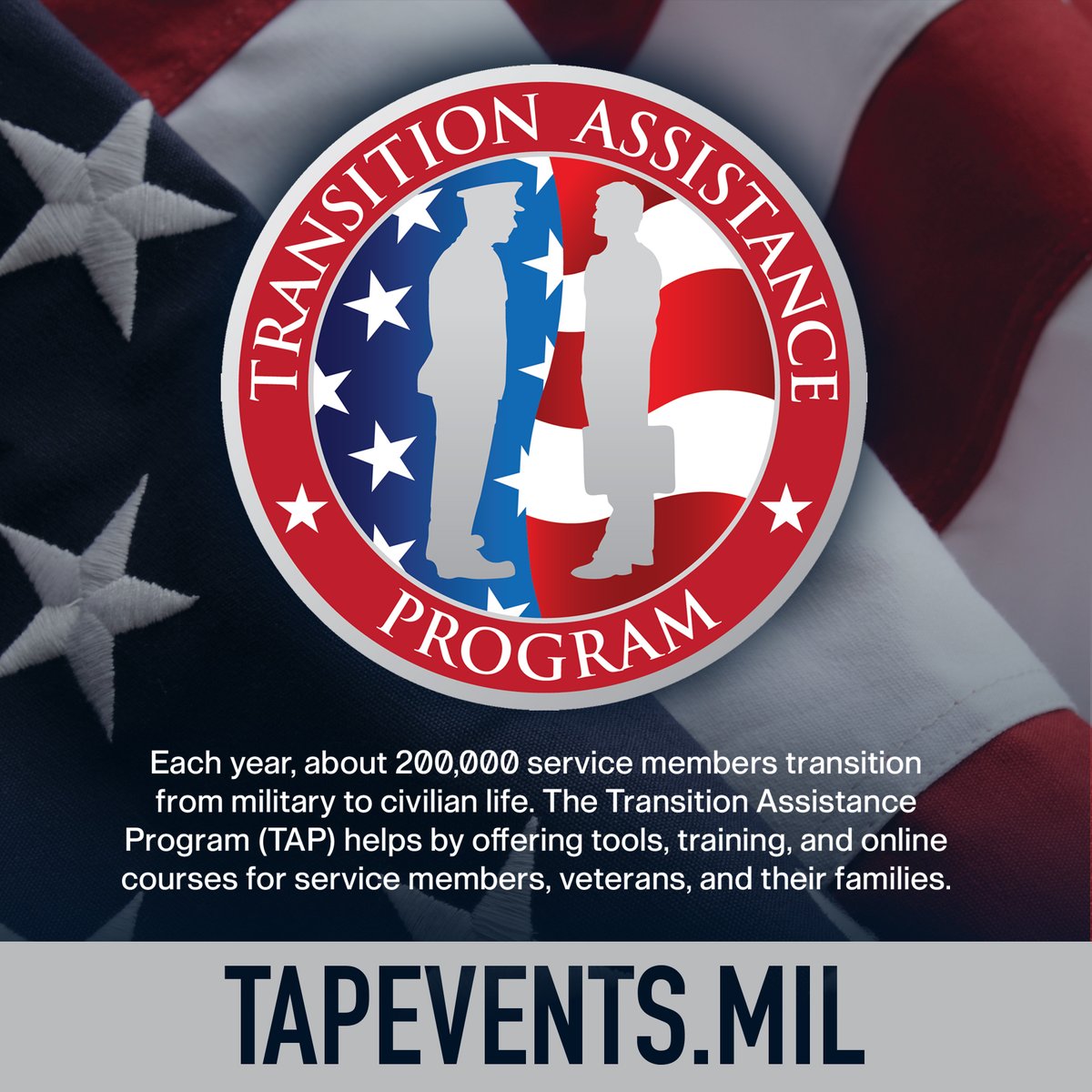 FamilyPrograms's tweet image. Each year, about 200,000 service members transition from military to civilian life.  @usaarmy_tap helps by offering tools, training, and online courses for service members, veterans, and their families.  
🔎 tapevents.mil
 #transitionassistanceprogram #onlinecourses
