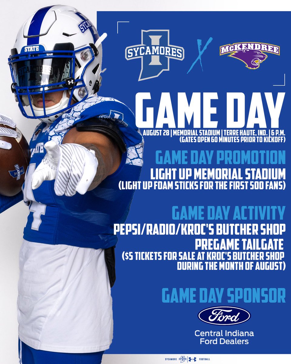 Nathan Christensen (@nathanc_ad) on Twitter photo Week 1 is here! See you Thursday night!
<a href="/IndStFB/">Indiana State Football</a>
🎟️ = am.ticketmaster.com/indianastate/b… Week 1 is here! See you Thursday night!
<a href="/IndStFB/">Indiana State Football</a>
🎟️ = am.ticketmaster.com/indianastate/b…