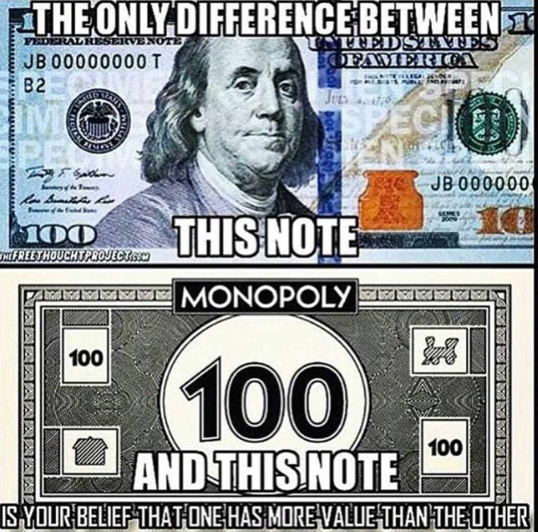 Money isn’t real. What you spend your entire life chasing is nothing more than an illusion, a trick designed to harvest your time, your energy, your divine life force.

$100,000 is a lot of money to an average person, right? That thought was planted in you. When they told you