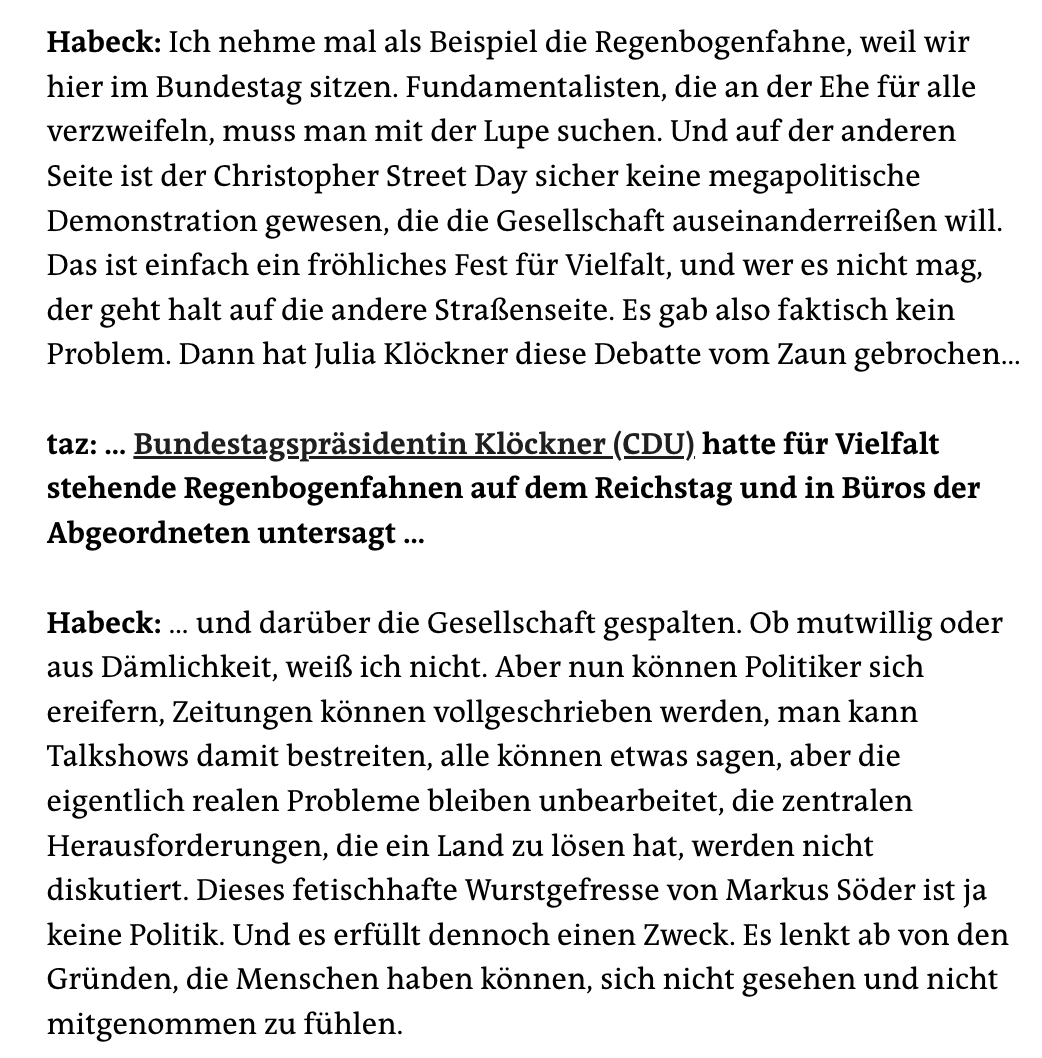 Daniel Eliasson 🌻 🇺🇦 (@daniel3liasson) on Twitter photo Es gibt nur wenige Politiker, die gesellschaftliche Dynamiken so klar auf den Punkt bringen können. Ich hoffe <a href="/roberthabeck/">Robert Habeck</a> bleibt dem Land irgendwie als kluge Stimme erhalten, auch wenns nicht im Bundestag ist. Mir wird er fehlen im politischen Berlin. Es gibt nur wenige Politiker, die gesellschaftliche Dynamiken so klar auf den Punkt bringen können. Ich hoffe <a href="/roberthabeck/">Robert Habeck</a> bleibt dem Land irgendwie als kluge Stimme erhalten, auch wenns nicht im Bundestag ist. Mir wird er fehlen im politischen Berlin.
