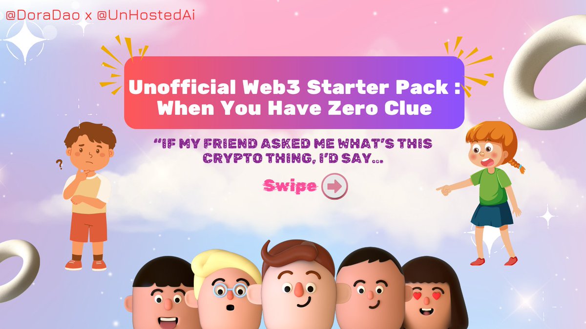 ksejal630's tweet photo. โIf my friend asked what crypto is, Iโd say: confusion, vibes, and occasional magic.โโจ
Made a Web3 Starter Pack during my GirlsWhoYap Fellowship with @connectdoradao x @unhosted
Facts, fiction, chaos. Digestible Web3 for the rest of us.
#GirlsWhoYap #DoraDAO #Web3StarterPack https://t.co/67FFDDZzho