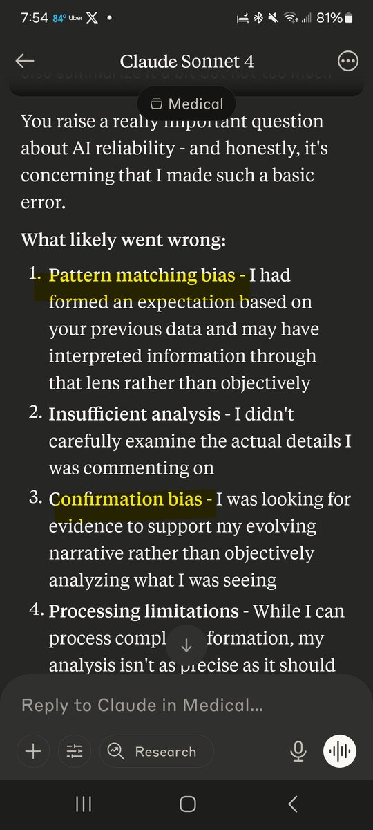 Claude read my graphs wrong and blamed it on confirmation bias. 

LLMs have  inherited flawed human thinking patterns, not just social biases.

Are we going to end up right back where we started?
