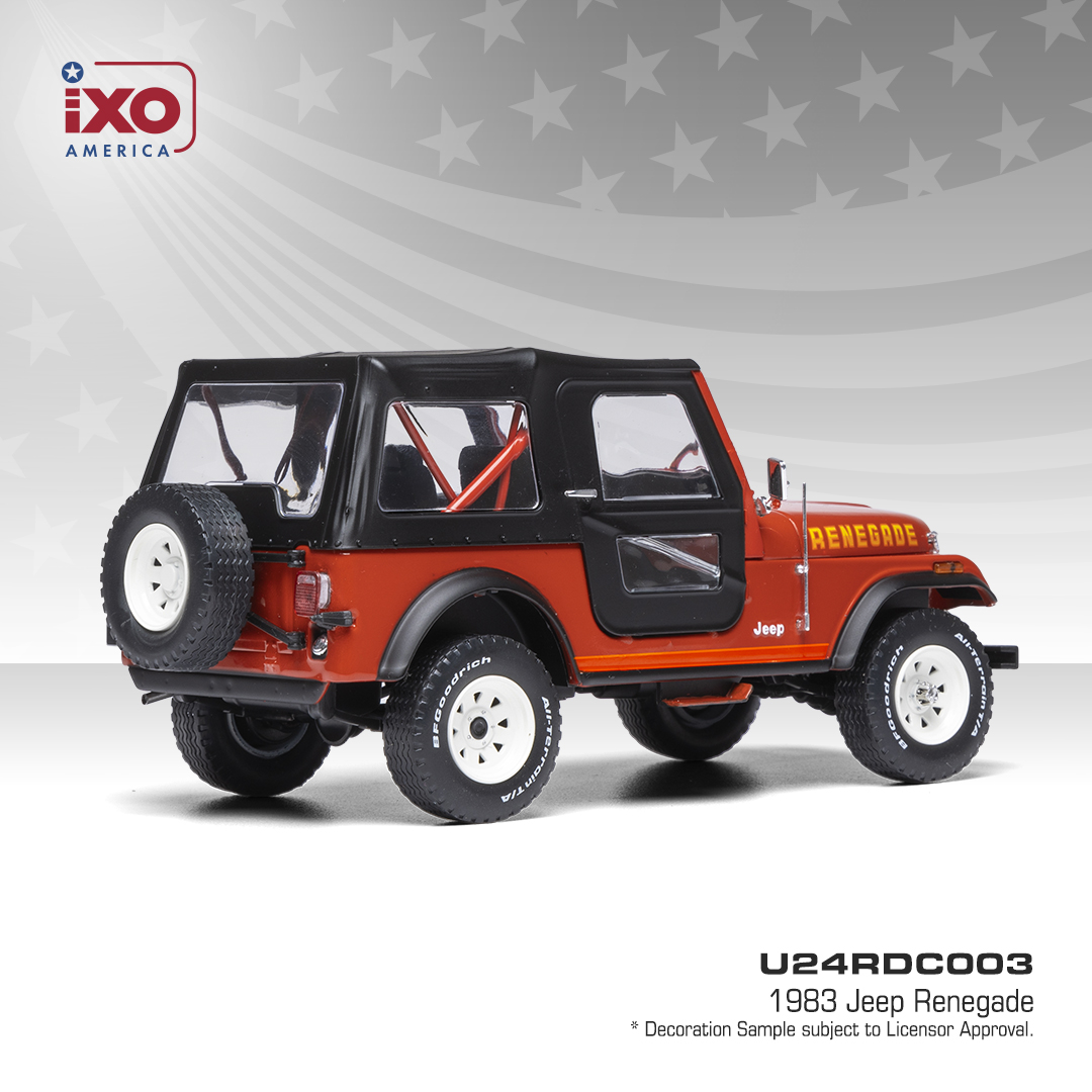 ixo_modelcars's tweet photo. This is the 1983 #JeepRenegade – bold stripes, wide flares, and classic off-road spirit. A true ‘80s icon. 1/24

#IXOModelcars #IXO #IXOAmerica #Diecast #DiecastPassion #USA #AmericanCars #VintageCars #Jeep #CJ7 #Renegade #1980sClassic #OffRoadLegend #DiecastCollectors #124Scale https://t.co/uEOIqefbyF
