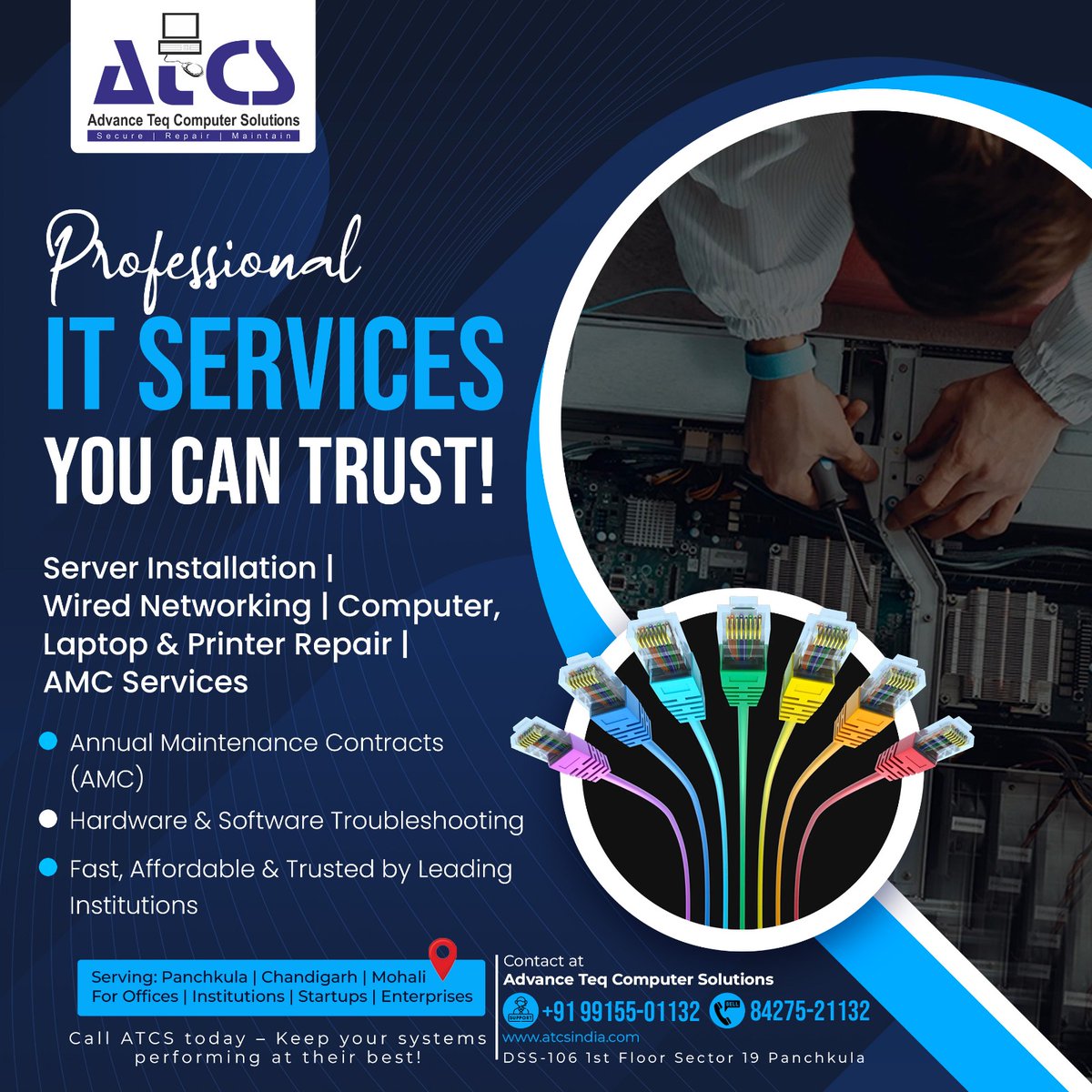 AdvanceTeq's tweet image. 🛠️ Professional IT Services You Can Trust! 🛠️
From server installation to wired networking, computer, laptop & printer repair, and AMC services — ATCS has got you covered.
#ATCS #itservicesprovider #techsupportproblems #techsupportservices #networkingsolution
