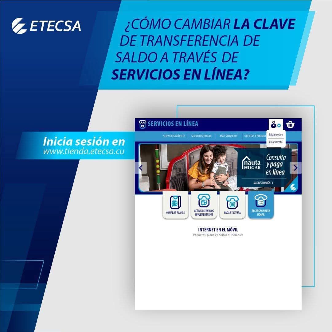 danybm004's tweet photo. 💡¿Quieres aumentar la seguridad de tus transferencias de saldo? 
Cambia tu clave en la APK Servicios en Línea y sigue transfiriendo con confianza. 🔒
#ServiciosEnLínea @ETECSA_Cuba @comunicacionltu @MayraArevich @NelsonFR71 @YelinReyes https://t.co/Rz8amzRdU3