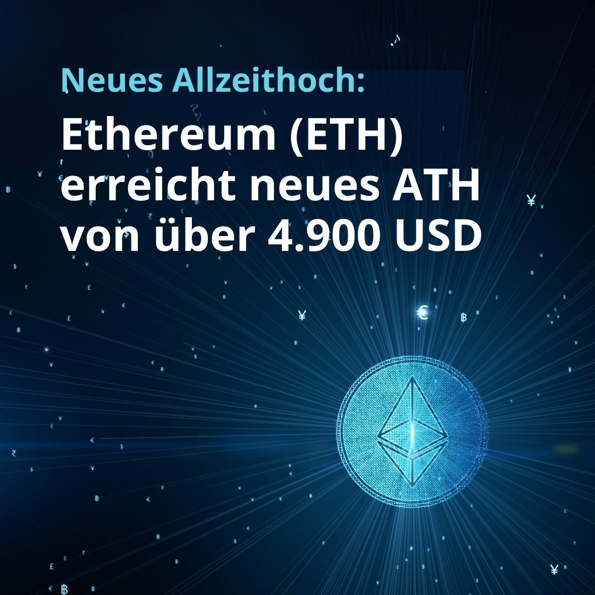 ETH knackt neues #ATH  🚀 
 
Seit 4 Jahren erreichte die zweitgrößte Kryptowährung am 24.08.2025 erstmals ein neues Allzeithoch von über $4,900. 🔥 Dies ist das Ergebnis einer bemerkenswerten Transformation über die vergangenen Jahre.

Knackt Ethereum dieses Jahr noch ein