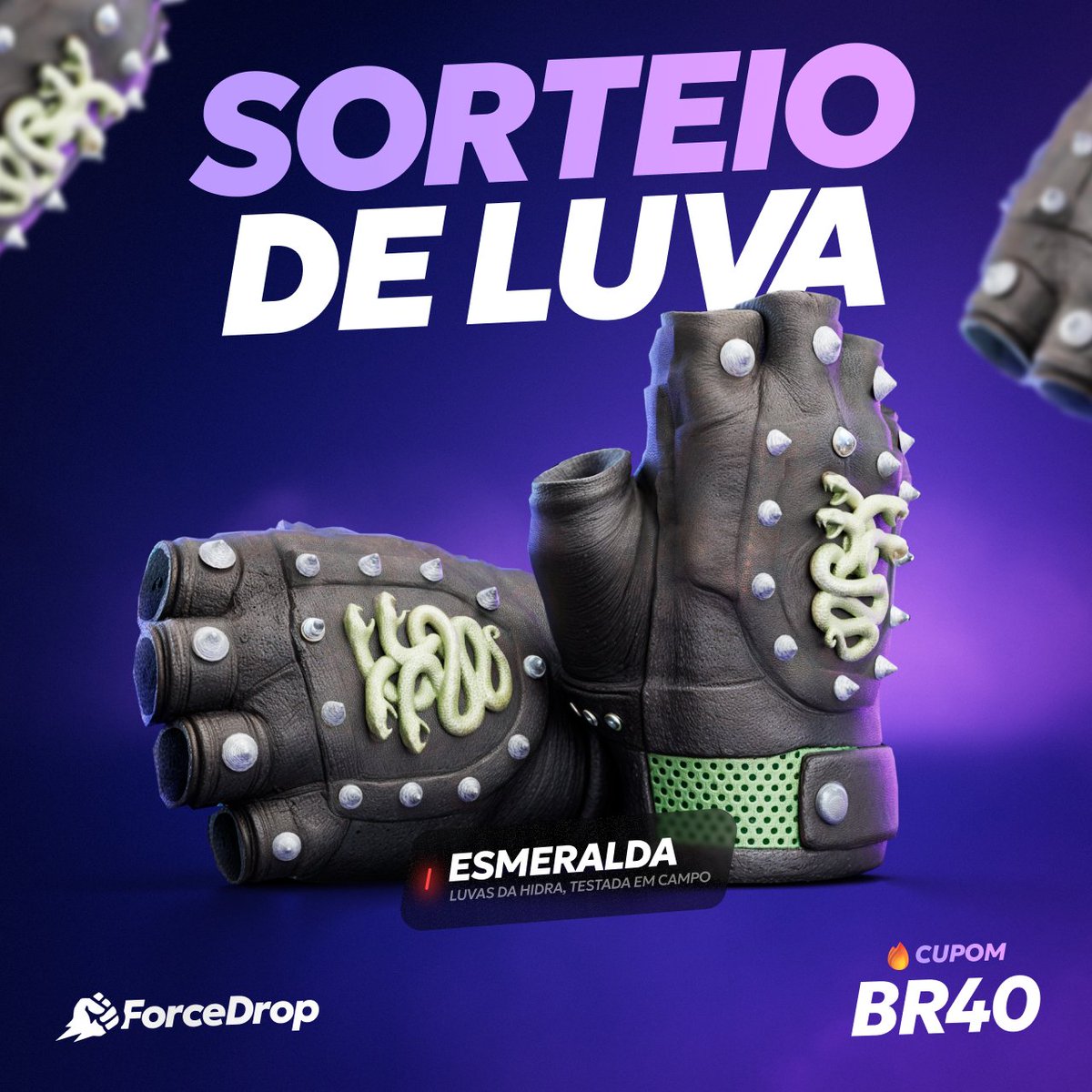 🚨 SORTEIO INSANO DE CS2! 🚨
🎁 Luvas da Hidra | Esmeralda

Para participar:
✅ Siga <a href="/forcedropbrazil/">ForceDrop Brazil</a> e <a href="/Foxer_JJ/">Jairo "Foxer" Junior</a>
✅ RT + Like neste tweet
✅ Marque 2 amigos

⏳ Termina em 10 dias!