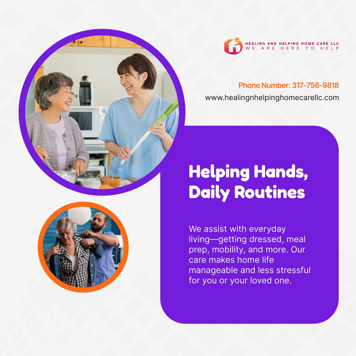healinghelping2's tweet image. We’re here to support the simple but essential routines 🛏️🍽️ From dressing to meals, our helping hands make all the difference. Let&apos;s make daily life easier.

#HomeCare #IndianapolisIN #DailyLivingHelp #SeniorAssistance #MobilitySupport