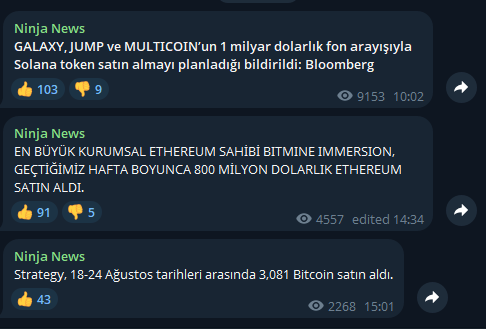 Gelen haberler pozitif olumsuz haber yok. ABD vadelileri ciddi bir düşüş yaşamadı. 1 saat sonra ABD açılışı önemli olacak. tek sıkıntı dün geceki hareketi çok sevmedim, likidite avı olsaydı fiyat çabucak toparlamalıydı. Umarım ABD pozitif açar, ETF alıcılı olur ve devam ederiz.