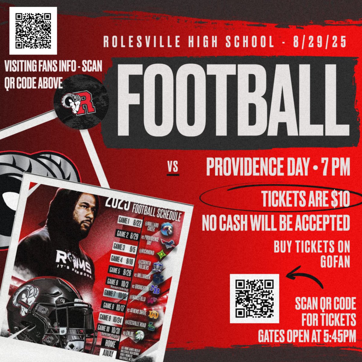 Football information for Friday Night 8/29/25!