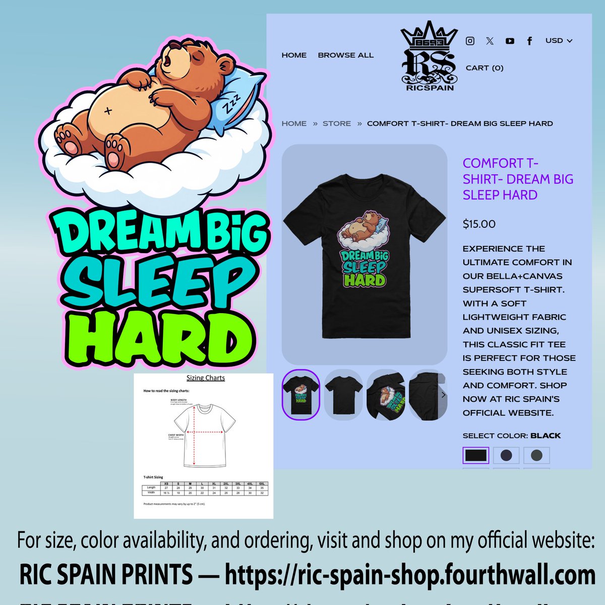 2mRicSpain's tweet photo. Comfort T-Shirt- Dream Big Sleep Hard
Product link-  
https://t.co/Wzi2Qms0jp
RIC SPAIN PRINTS — https://t.co/qZjBp92dsE
#FunnyTees #MotivationalMerch #WearYourValues #GoodVibesGear #PositiveVibesOnly  #PositivityOnShirts #FeelGoodFashion  #MotivationYouCanWear #MotivationalTee https://t.co/FNBpnhdWuF