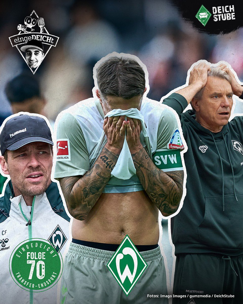 DeichStube (@deichstube) on Twitter photo Am 1. September schließt das Transfer-Fenster! #Werder vor #DeadlineDay unter Zugzwang! Die neue Folge der #DeichStube-Podcast-Show <a href="/eingeDEICHt/">eingeDEICHt - die Werder-Show</a> ist da!
🎬: tinyurl.com/egd70YT
🎧: tinyurl.com/egd70Spotify Am 1. September schließt das Transfer-Fenster! #Werder vor #DeadlineDay unter Zugzwang! Die neue Folge der #DeichStube-Podcast-Show <a href="/eingeDEICHt/">eingeDEICHt - die Werder-Show</a> ist da!
🎬: tinyurl.com/egd70YT
🎧: tinyurl.com/egd70Spotify