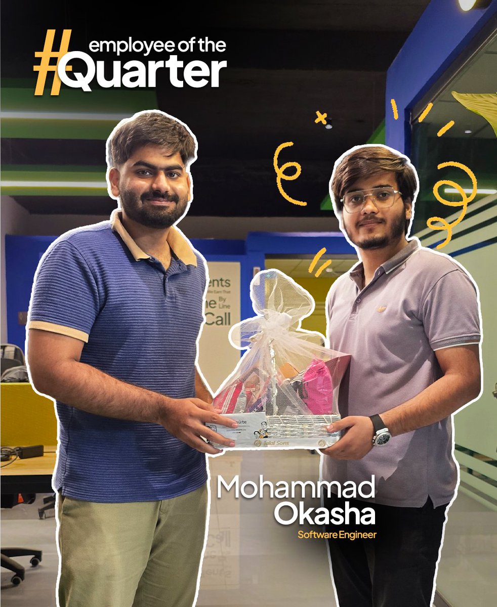 code_suite's tweet image. A big congratulations to our Employee of the Quarter!
At CodeSuite, we believe in recognizing the people who make a real impact every day.
#CodeSuite #EmployeeOfTheQuarter #TeamCelebration #WorkCulture #ExcellenceAtWork #TeamCodeSuite #Recognition #GrowthTogether
