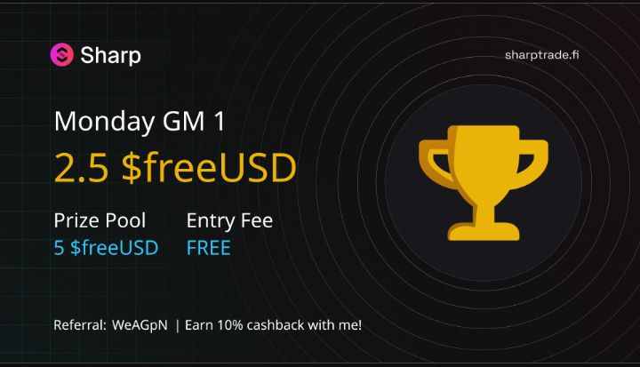 AmerMantao's tweet photo. Sharptrade parties🎉
Monday GM 1
I receive 2.5freeusd in this partyz thanks for you @S1net_SOL I didn't expect this
https://t.co/FyOujZ0sGq #sharptrade @SharpTradeFi https://t.co/JqQ2W6m3Gn