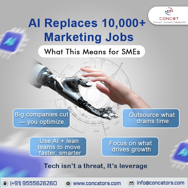 Concators's tweet photo. AI just replaced 10,000+ marketing jobs. But here’s the truth 👇

🔑 The future belongs to businesses that adapt, not fear.

#AIForBusiness #SMEGrowth #FutureOfWork #DigitalTransformation #AIinMarketing #Concators #ScaleSmart #WorkSmarter https://t.co/Pbtz1qpo9C